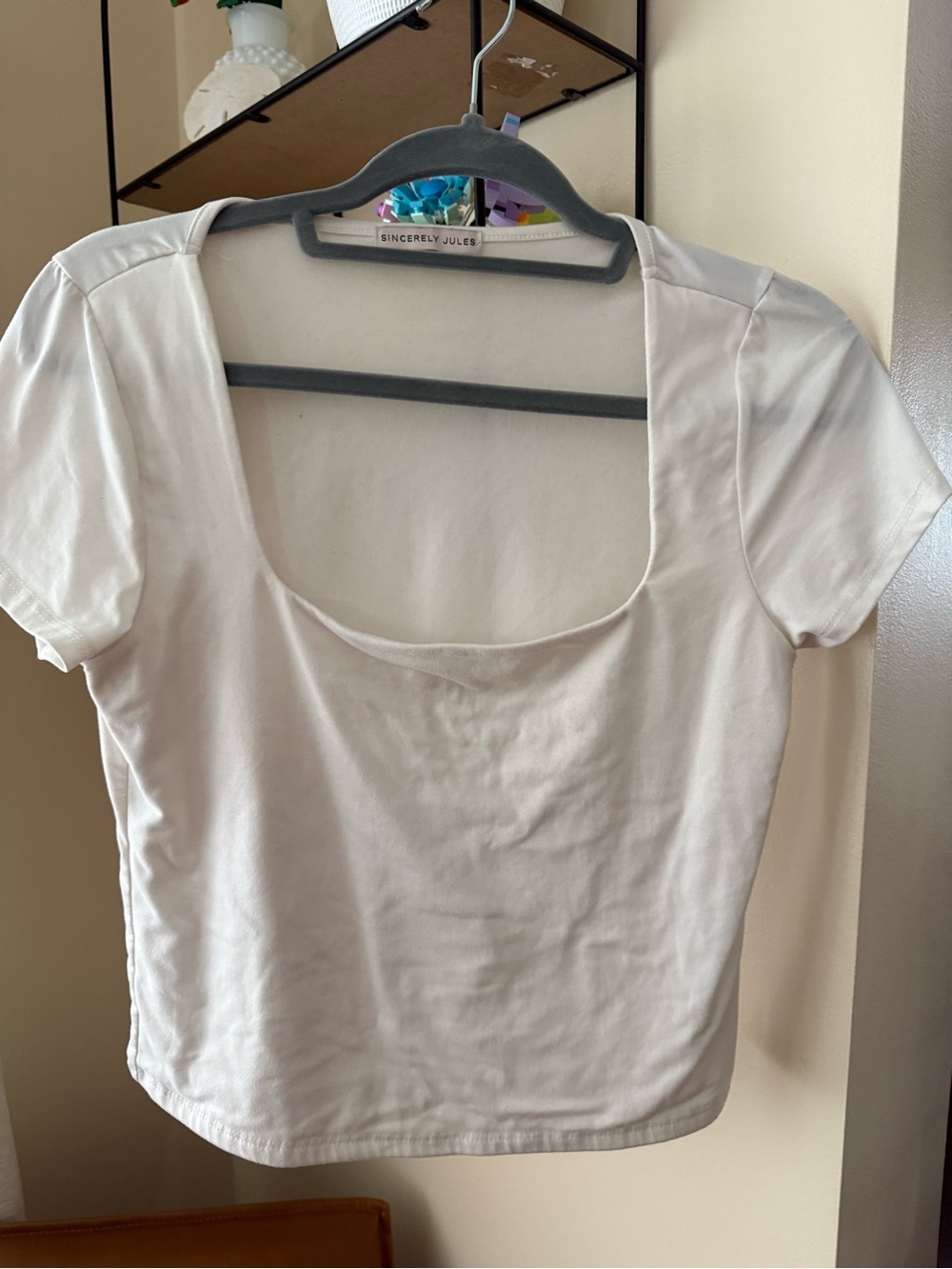 Sincerely Jules White Scoop Crop Top
